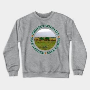 Wildlife Conservation Earth Day Elephants Crewneck Sweatshirt